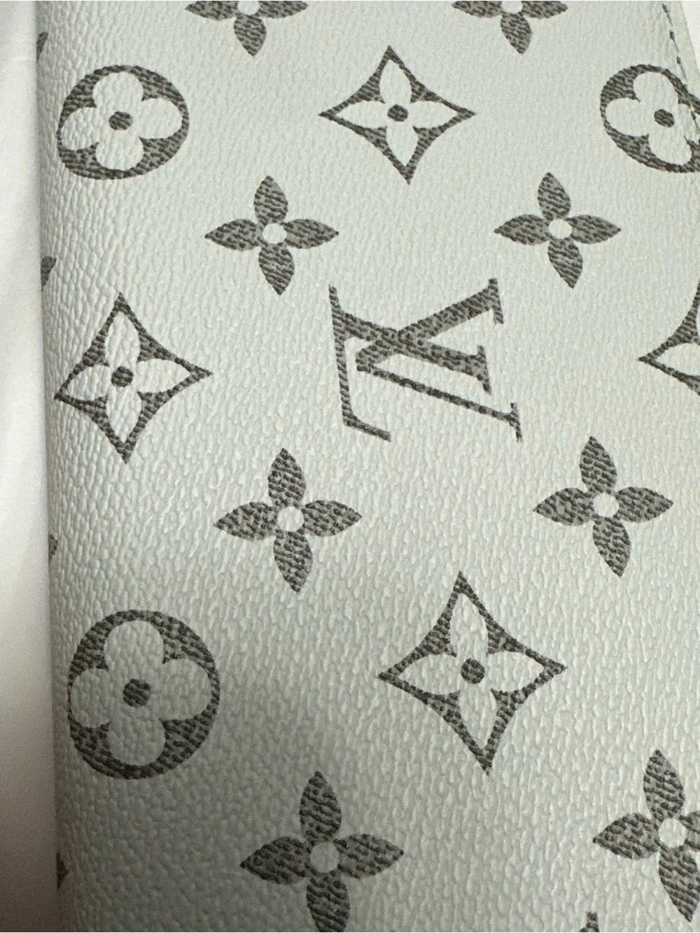 Inspired White and Gray Monogram Zip Wallet